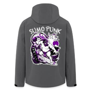 SUMO PUNK Purple Cyberpunk Neo Ukiyo-E Japan - Recycelte Männer Softshell-Jacke von Stanley/Stella - Anthrazit - Hinten - AI Model Male 185 light (185cm)