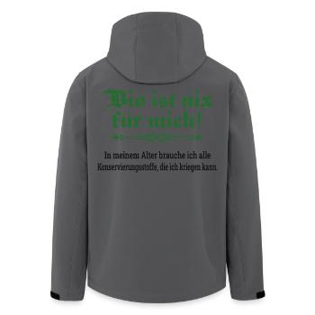 Bio ist nix für mich - Recycelte Männer Softshell-Jacke von Stanley/Stella - Anthrazit - Hinten - AI Model Male 185 light (185cm)