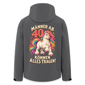 Einhorn 40. Geburtstag Männer Lustiger Spruch - Recycelte Männer Softshell-Jacke von Stanley/Stella - Anthrazit - Hinten - AI Model Male 185 light (185cm)