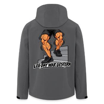Fitness Herren Outfit- Leg day - Lustiges Gym Bild - Recycelte Männer Softshell-Jacke von Stanley/Stella - Anthrazit - Hinten - AI Model Male 185 light (185cm)