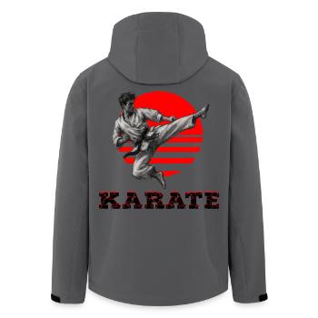 Karate - Recycelte Männer Softshell-Jacke von Stanley/Stella - Anthrazit - Hinten - AI Model Male 185 light (185cm)