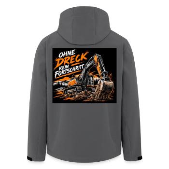 Fortschritt durch Schmutz - Recycelte Männer Softshell-Jacke von Stanley/Stella - Anthrazit - Hinten - AI Model Male 185 light (185cm)