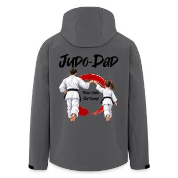 Judo Dad mit Tochter - Recycelte Männer Softshell-Jacke von Stanley/Stella - Anthrazit - Hinten - AI Model Male 185 light (185cm)