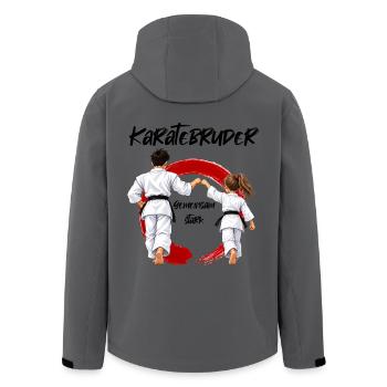 Karate Bruder mit Schwester gemeinsam stark - Recycelte Männer Softshell-Jacke von Stanley/Stella - Anthrazit - Hinten - AI Model Male 185 light (185cm)
