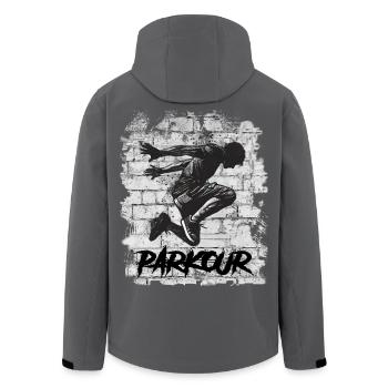 Parkour - Recycelte Männer Softshell-Jacke von Stanley/Stella - Anthrazit - Hinten - AI Model Male 185 light (185cm)