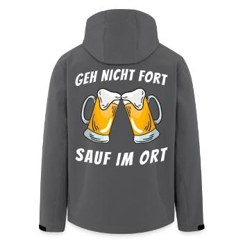 Sauf im Ort  - Recycelte Männer Softshell-Jacke von Stanley/Stella - Anthrazit - Hinten - AI Model Male 185 light (185cm)
