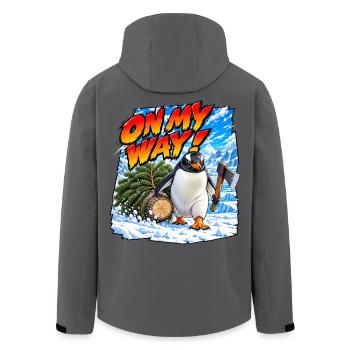 Bin unterwegs! Gentoo-Pinguin - Recycelte Männer Softshell-Jacke von Stanley/Stella - Anthrazit - Hinten - AI Model Male 185 light (185cm)