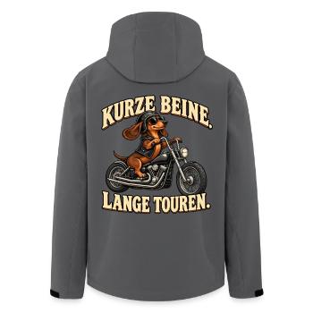 Dackel Motorrad Kurze Beine - Recycelte Männer Softshell-Jacke von Stanley/Stella - Anthrazit - Hinten - AI Model Male 185 light (185cm)