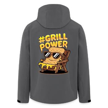 Grill Power Burger Für Grillfans Und BBQ Liebhaber - Recycelte Männer Softshell-Jacke von Stanley/Stella - Anthrazit - Hinten - AI Model Male 185 light (185cm)
