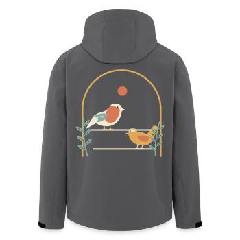 Robin und Wren - Recycelte Männer Softshell-Jacke von Stanley/Stella - Anthrazit - Hinten - AI Model Male 185 light (185cm)