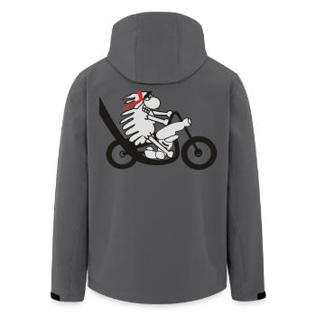 Motorcyclists sheep - Men’s Recycled Softshell Jacket by Stanley/Stella - anthracite - Back - AI Model Male 185 light (185cm)