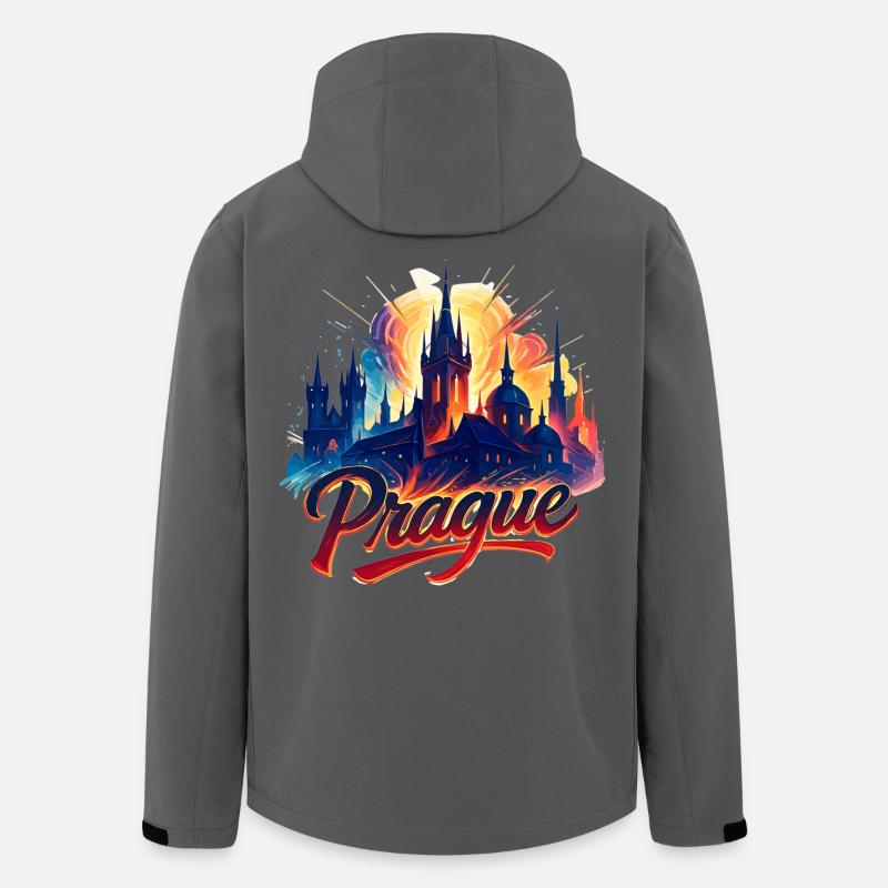 Prag Hauptstadt Tschechien Silhouette Geschenk - Recycelte Männer Softshell-Jacke von Stanley/Stella - Anthrazit