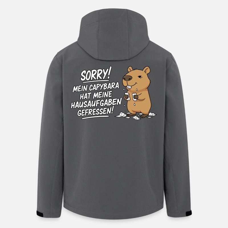 Pardon! Capybara a mangé mes devoirs - Veste softshell homme en polyester recyclé Stanley/Stella - charbon