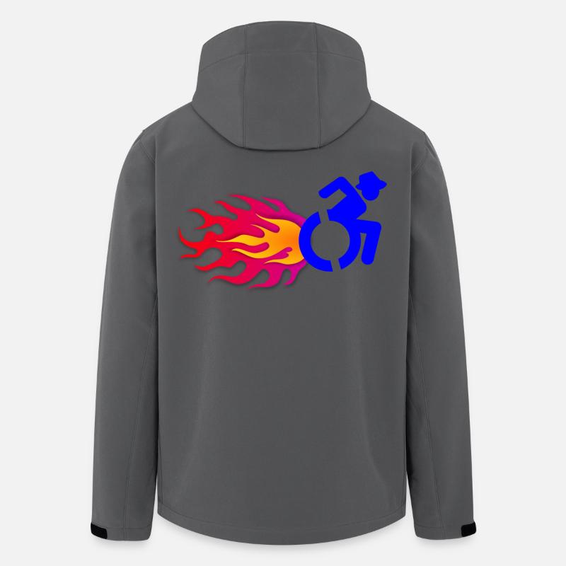 Rollstuhlfahrer mit Flammen # - Recycelte Männer Softshell-Jacke von Stanley/Stella - Anthrazit