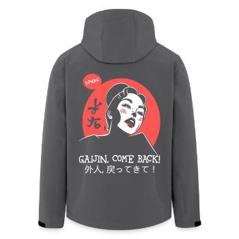Komm zurück Gaijin! verliebte Japanische Geisha - Recycelte Männer Softshell-Jacke von Stanley/Stella - Anthrazit - Hinten - AI Model Male 185 light (185cm)