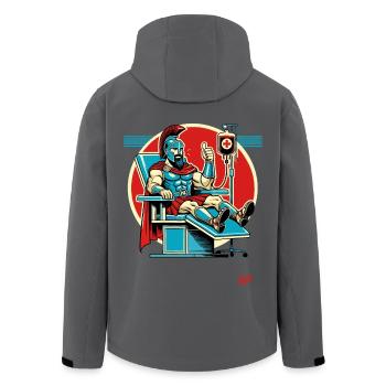 Leo der Nidas Spartaner Blutspender Held - Recycelte Männer Softshell-Jacke von Stanley/Stella - Anthrazit - Hinten - AI Model Male 185 light (185cm)