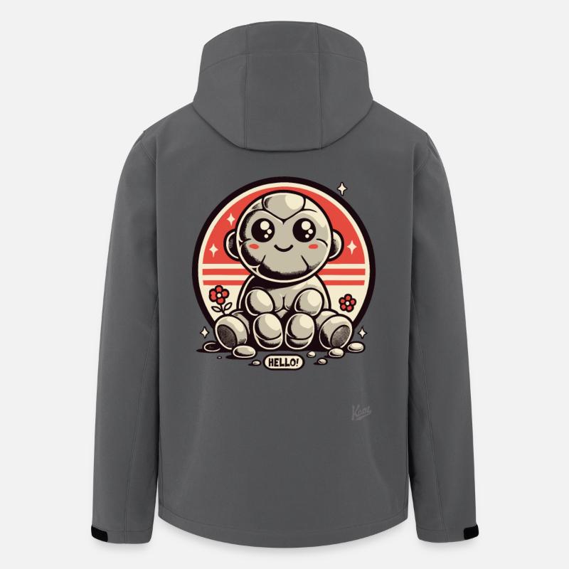 Hallo! Süßer Stein-Affe - Recycelte Männer Softshell-Jacke von Stanley/Stella - Anthrazit