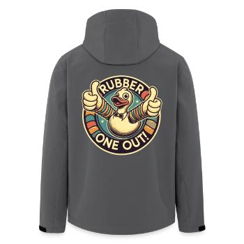 Gummiente - Daumen hoch für einen raus rubbeln - Recycelte Männer Softshell-Jacke von Stanley/Stella - Anthrazit - Hinten - AI Model Male 185 light (185cm)