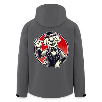 Gentleman Retro-Hund grüßt freundlich - Recycelte Männer Softshell-Jacke von Stanley/Stella - Anthrazit - Hinten - AI Model Male 185 light (185cm)