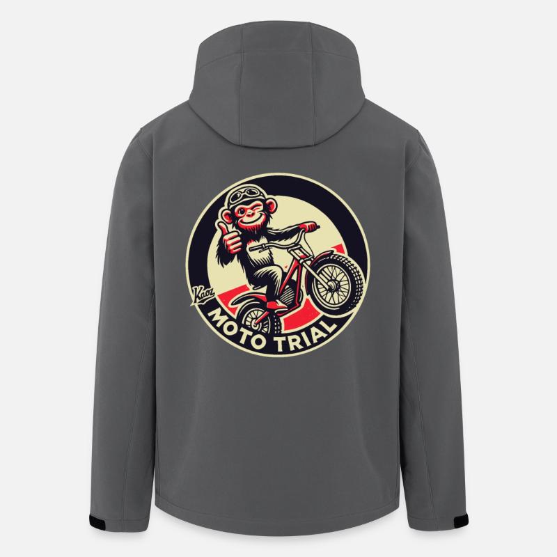 Thumbs Up Moto Trial Monkey - Men’s Recycled Softshell Jacket by Stanley/Stella - anthracite