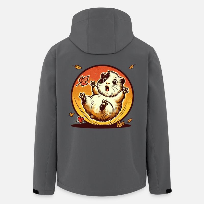 Hamster mit Herbst-Blättern - Recycelte Männer Softshell-Jacke von Stanley/Stella - Anthrazit