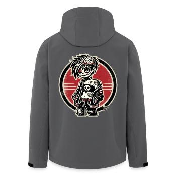 Cooles Emo-Zombie-Mädchen - Recycelte Männer Softshell-Jacke von Stanley/Stella - Anthrazit - Hinten - AI Model Male 185 light (185cm)