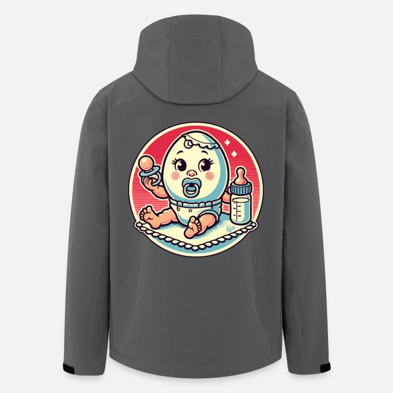 Ei-Baby mit Schnuller und Flasche - Recycelte Männer Softshell-Jacke von Stanley/Stella - Anthrazit