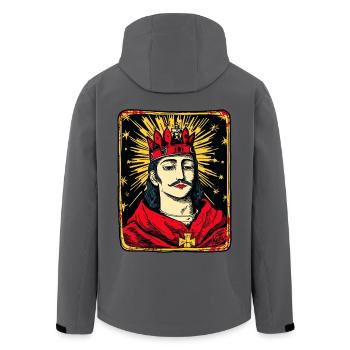 Der Tarotkarten König - Recycelte Männer Softshell-Jacke von Stanley/Stella - Anthrazit - Hinten - AI Model Male 185 light (185cm)