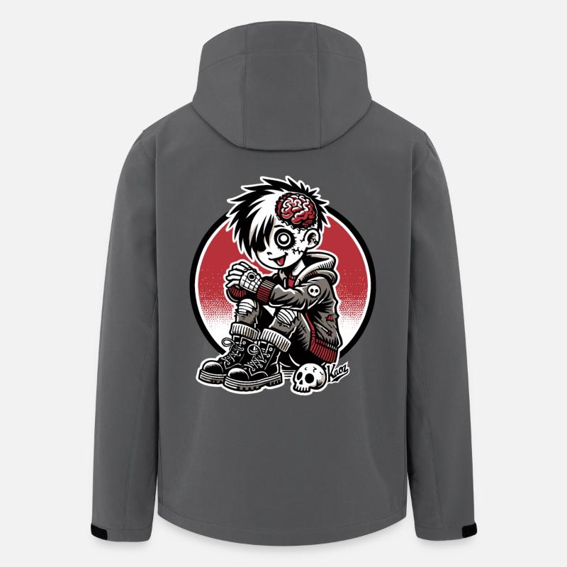 Lustiges und süßes Gehirn-Zombie Emo-Punk-Mädchen - Recycelte Männer Softshell-Jacke von Stanley/Stella - Anthrazit