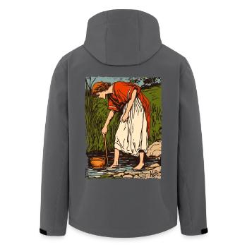 Mittelalterliches Leben am Fluss - Recycelte Männer Softshell-Jacke von Stanley/Stella - Anthrazit - Hinten - AI Model Male 185 light (185cm)