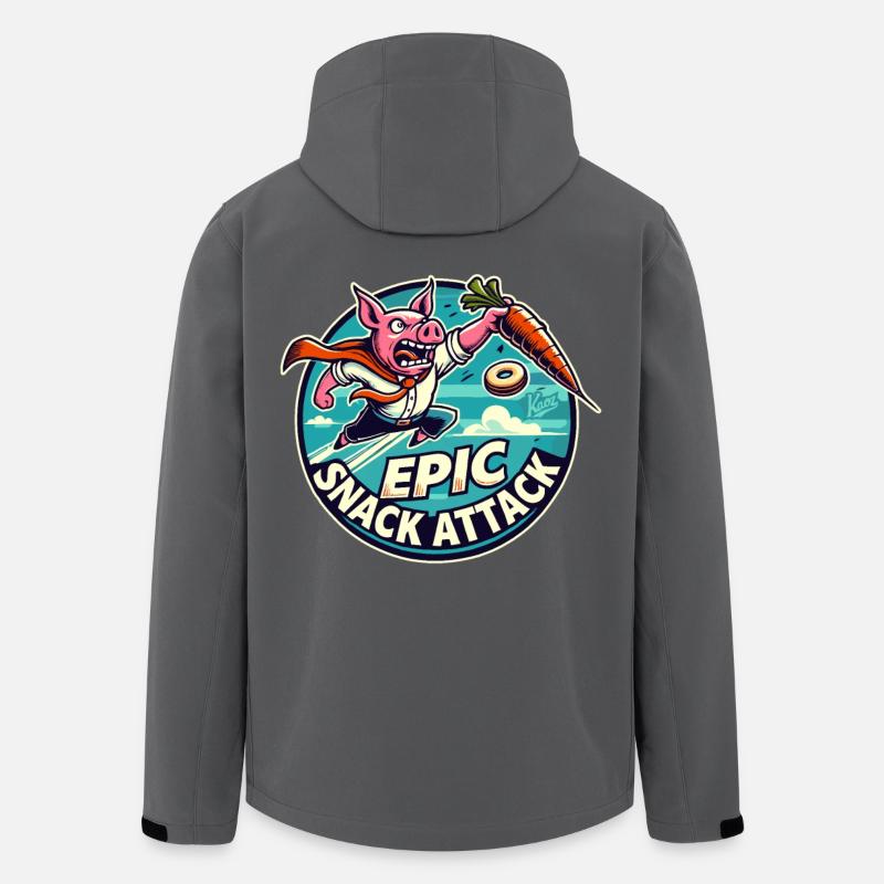 Epischer Snack-Angriff: Karotten-Schwein - Recycelte Männer Softshell-Jacke von Stanley/Stella - Anthrazit