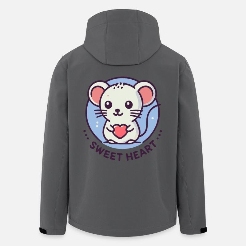 Süße liebe Maus mit Herz - Recycelte Männer Softshell-Jacke von Stanley/Stella - Anthrazit