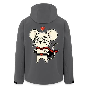 Maus Held der Liebe - Recycelte Männer Softshell-Jacke von Stanley/Stella - Anthrazit - Hinten - AI Model Male 185 light (185cm)