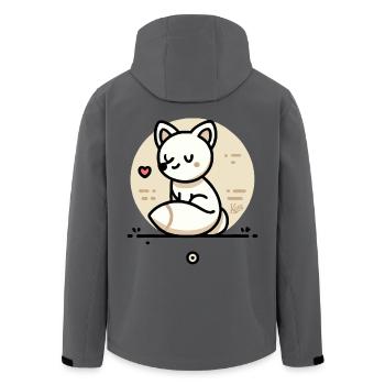 Der freundliche Liebe Fuchs mit Herz - Recycelte Männer Softshell-Jacke von Stanley/Stella - Anthrazit - Hinten - AI Model Male 185 light (185cm)