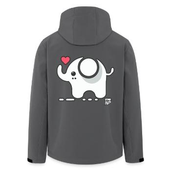 Kleiner süßer Elefant mit Liebe und Herz - Recycelte Männer Softshell-Jacke von Stanley/Stella - Anthrazit - Hinten - AI Model Male 185 light (185cm)