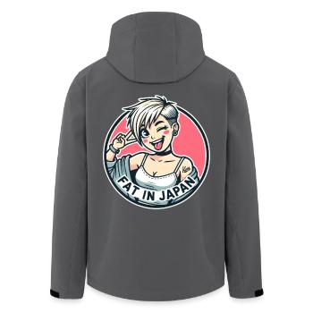 Freches Cartoon-Mädchen: Fett in Japan - Recycelte Männer Softshell-Jacke von Stanley/Stella - Anthrazit - Hinten - AI Model Male 185 light (185cm)
