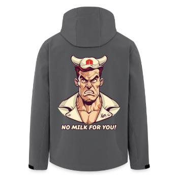 Kein Milch für dich - Der wütende Milchmann - Recycelte Männer Softshell-Jacke von Stanley/Stella - Anthrazit - Hinten - AI Model Male 185 light (185cm)