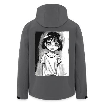 Cartoon-Alternativ-Mädchen - Recycelte Männer Softshell-Jacke von Stanley/Stella - Anthrazit - Hinten - AI Model Male 185 light (185cm)