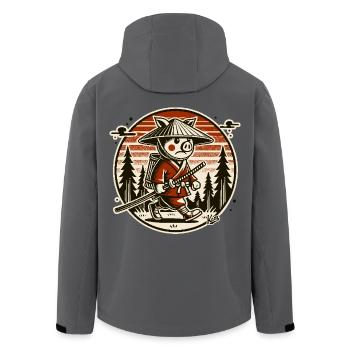 Samurai-Schwein Ronin auf Wanderschaft - Recycelte Männer Softshell-Jacke von Stanley/Stella - Anthrazit - Hinten - AI Model Male 185 light (185cm)