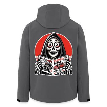Sensenmann liest JDM Auto-Tuner-Magazin - Recycelte Männer Softshell-Jacke von Stanley/Stella - Anthrazit - Hinten - AI Model Male 185 light (185cm)