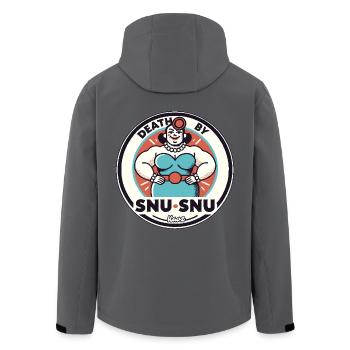 Große starke Frau, Death by Snu Snu - Recycelte Männer Softshell-Jacke von Stanley/Stella - Anthrazit - Hinten - AI Model Male 185 light (185cm)