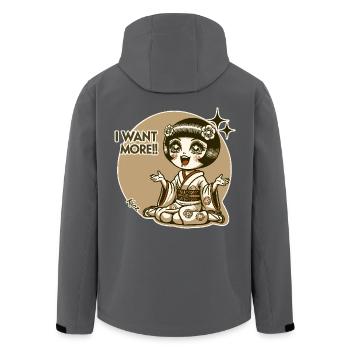 Chibi japanische Geisha - Recycelte Männer Softshell-Jacke von Stanley/Stella - Anthrazit - Hinten - AI Model Male 185 light (185cm)