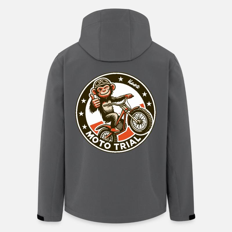 Motocross-Affe Moto Trial - Recycelte Männer Softshell-Jacke von Stanley/Stella - Anthrazit