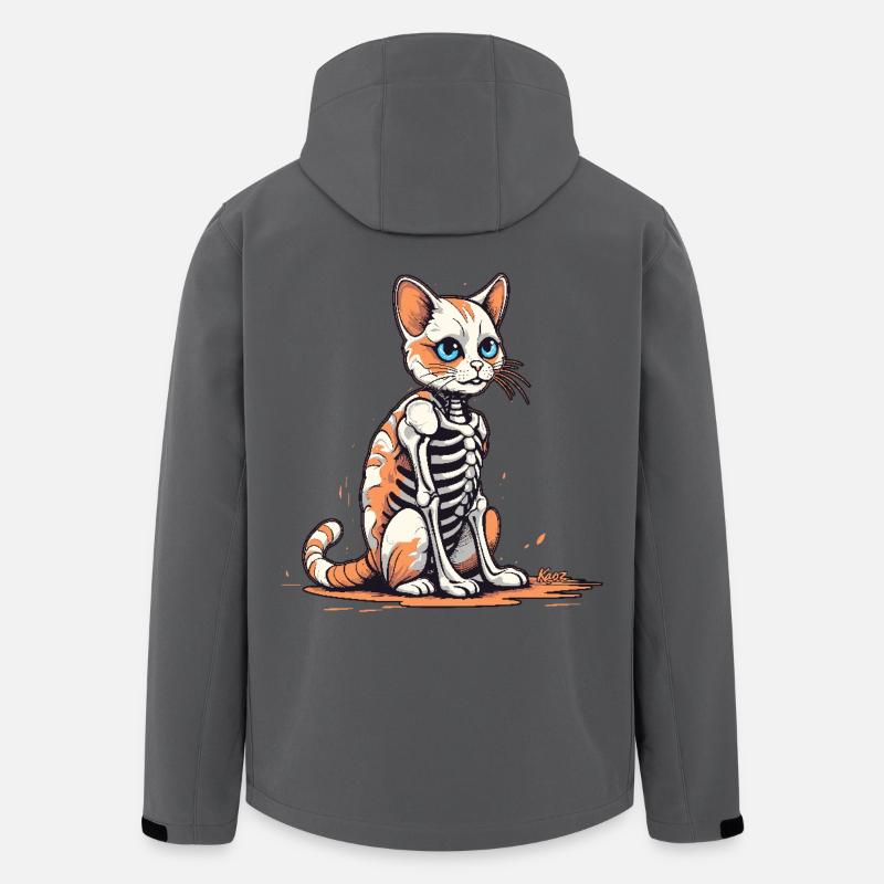 Skelett-Katze - Recycelte Männer Softshell-Jacke von Stanley/Stella - Anthrazit