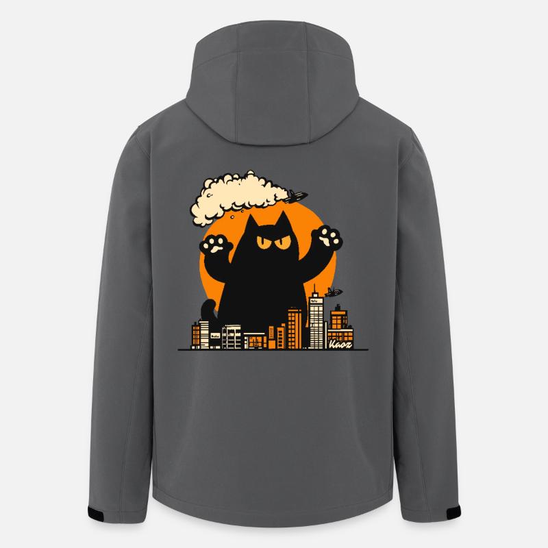 Angriff der Monster Katze - Recycelte Männer Softshell-Jacke von Stanley/Stella - Anthrazit