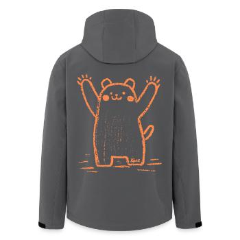 Fröhlicher Bär - Recycelte Männer Softshell-Jacke von Stanley/Stella - Anthrazit - Hinten - AI Model Male 185 light (185cm)