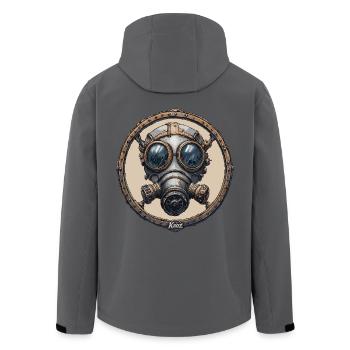 Steampunk-Maske - Recycelte Männer Softshell-Jacke von Stanley/Stella - Anthrazit - Hinten - AI Model Male 185 light (185cm)
