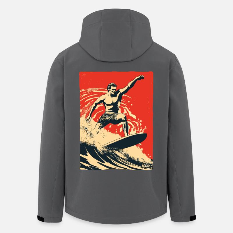 Oldschool Retro Surfing - Recycelte Männer Softshell-Jacke von Stanley/Stella - Anthrazit