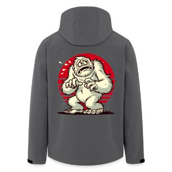 Erschrockener lustiger Yeti Bigfoot verängstigt - Recycelte Männer Softshell-Jacke von Stanley/Stella - Anthrazit - Hinten - AI Model Male 185 light (185cm)