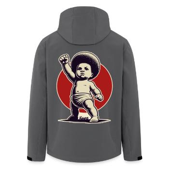 Baby in Freiheits-Pose - Recycelte Männer Softshell-Jacke von Stanley/Stella - Anthrazit - Hinten - AI Model Male 185 light (185cm)